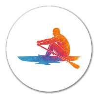 Aufkleber Rudern bunte Silhouette 10cm