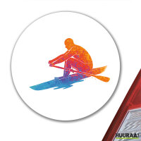 Aufkleber Rudern bunte Silhouette 10cm