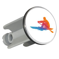 Waschbeckenstöpsel Rudern bunte Silhouette 4cm