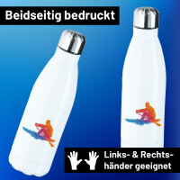 Trinkflasche Rudern bunte Silhouette 500ml Edelstahl...