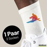 Unisex Socken Rudern bunte Silhouette Baumwolle