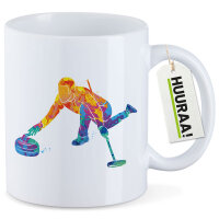 Kaffeetasse Curling bunte Silhouette 330ml