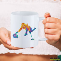 Kaffeetasse Curling bunte Silhouette 330ml