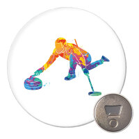 Magnet Curling bunte Silhouette 59mm Kühlschrankmagnet