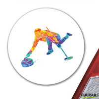 Aufkleber Curling bunte Silhouette 10cm
