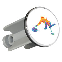 Waschbeckenstöpsel Curling bunte Silhouette 4cm