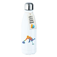 Trinkflasche Curling bunte Silhouette 500ml Edelstahl...