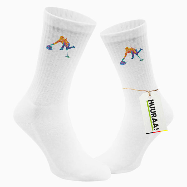Unisex Socken Curling bunte Silhouette Baumwolle