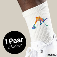 Unisex Socken Curling bunte Silhouette Baumwolle