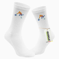 Unisex Socken Curling bunte Silhouette Größe 37/46 White Motiv Tennissocken