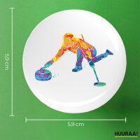 Button Curling bunte Silhouette