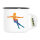 Emaille Tasse Eiskunstlauf bunte Silhouette 300ml Vintage Emaille Becher