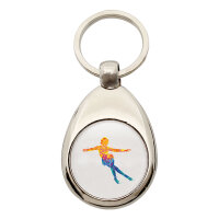 Schlüsselanhänger Eiskunstlauf bunte Silhouette