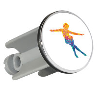 Waschbeckenstöpsel Eiskunstlauf bunte Silhouette 4cm