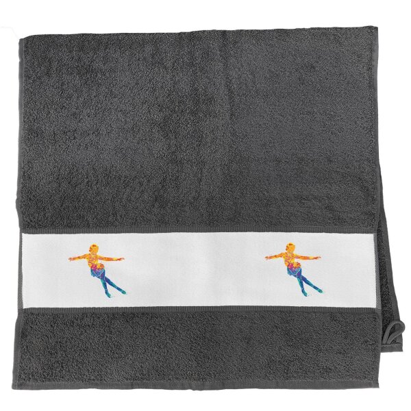 Handtuch Eiskunstlauf bunte Silhouette 50x100cm