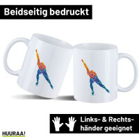 Kaffeetasse Eisschnelllauf bunte Silhouette 330ml