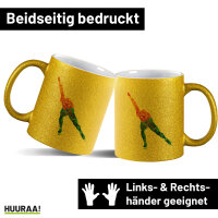 Glitzertasse Eisschnelllauf bunte Silhouette 330ml