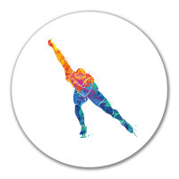 Aufkleber Eisschnelllauf bunte Silhouette 10cm