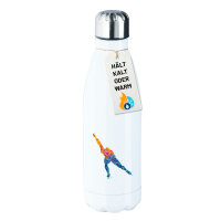 Trinkflasche Eisschnelllauf bunte Silhouette 500ml...