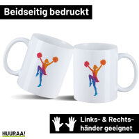Kaffeetasse Cheerleading bunte Silhouette 330ml