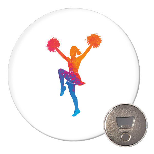 Magnet Cheerleading bunte Silhouette 59mm Kühlschrankmagnet