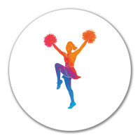 Aufkleber Cheerleading bunte Silhouette 10cm