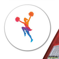 Aufkleber Cheerleading bunte Silhouette 10cm