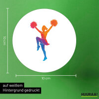 Aufkleber Cheerleading bunte Silhouette 10cm