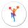Aufkleber Cheerleading bunte Silhouette 10cm