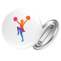 Button Cheerleading bunte Silhouette rund