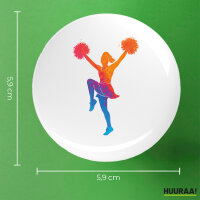 Button Cheerleading bunte Silhouette rund