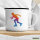 Emaille Tasse Inline Skating bunte Silhouette 300ml Vintage Emaille Becher