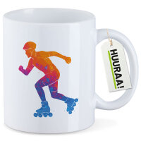 Kaffeetasse Inline Skating bunte Silhouette 330ml