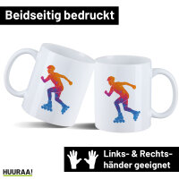 Kaffeetasse Inline Skating bunte Silhouette 330ml