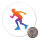 Magnet Inline Skating bunte Silhouette 59mm Kühlschrankmagnet