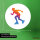 Aufkleber Inline Skating bunte Silhouette 10cm rund