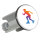 Waschbeckenstöpsel Inline Skating bunte Silhouette 4cm