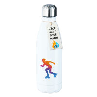 Trinkflasche Inline Skating bunte Silhouette 500ml...