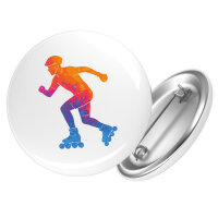Button Inline Skating bunte Silhouette rund