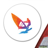 Aufkleber Windsurfen bunte Silhouette 10cm