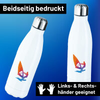 Trinkflasche Windsurfen bunte Silhouette 500ml Edelstahl...