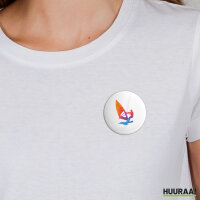 Button Windsurfen bunte Silhouette rund