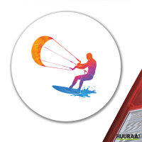 Aufkleber Kitesurfen bunte Silhouette 10cm