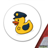 Aufkleber Quietscheente Polizei Comic Gummiente 10cm