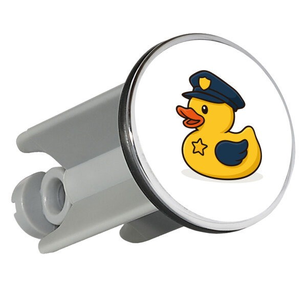 Waschbeckenstöpsel Quietscheente Polizei Comic Gummiente 4cm