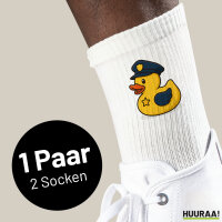 Unisex Socken Quietscheente Polizei Comic Gummiente...