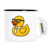 Emaille Tasse Quietscheente Büro Comic Gummiente...