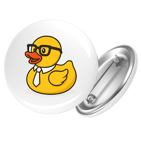 Button Quietscheente Büro Comic Gummiente