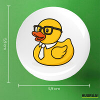 Button Quietscheente Büro Comic Gummiente