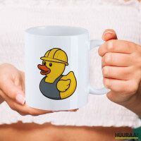 Kaffeetasse Quietscheente Industrie Comic Gummiente 330ml